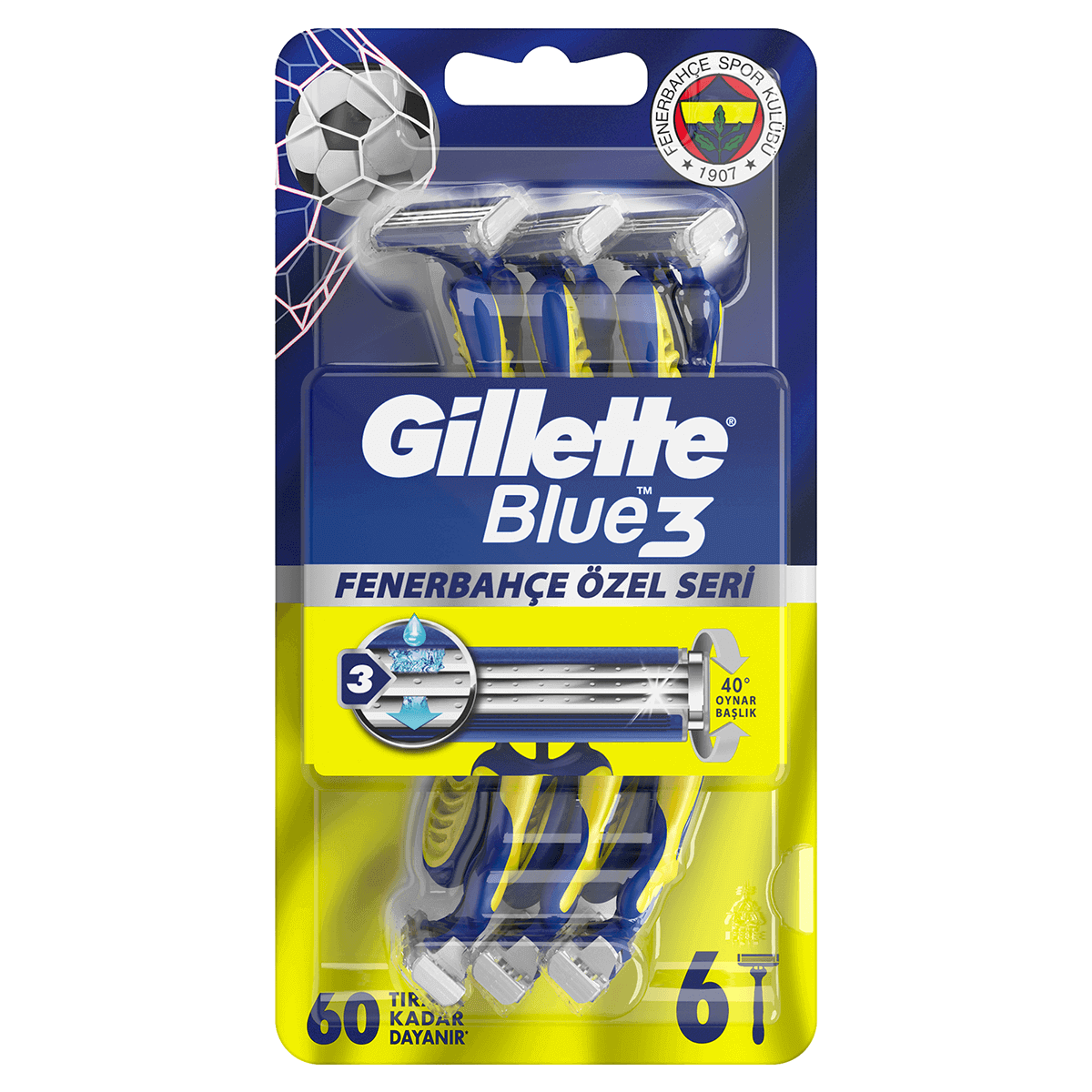 Gillette Blue3 6'lı Fenerbahce Taraftar Paketi