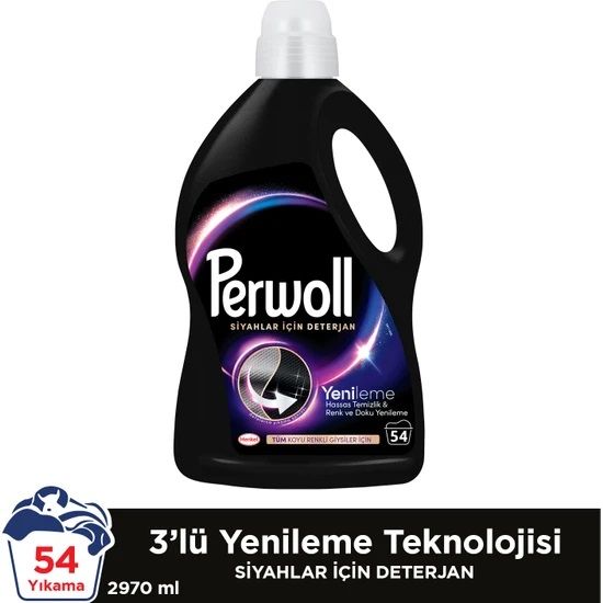 Perwoll Geliştirilmiş Siyah Sıvı Çamaşır Deterjanı 2970 ml