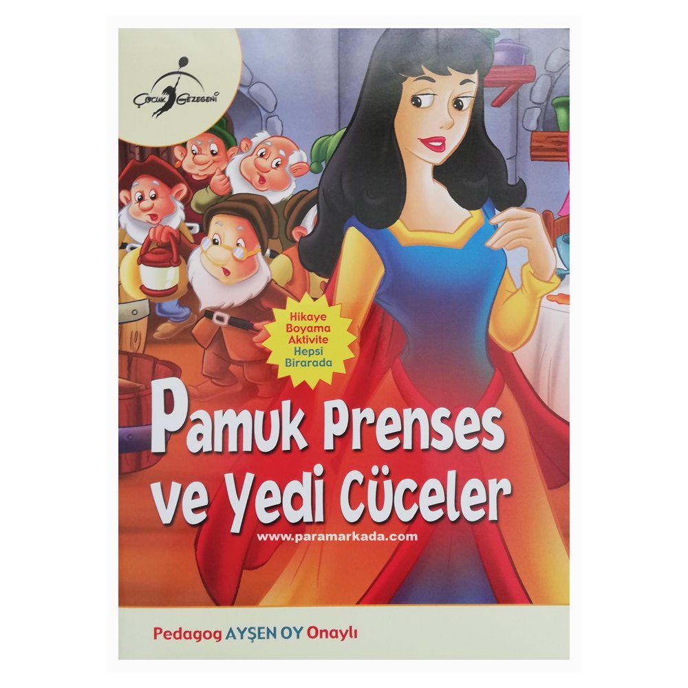 Hikayeli, Boyamalı ve Aktiviteli Dünya Masalları - Pamuk Prenses ve Yedi Cüceler