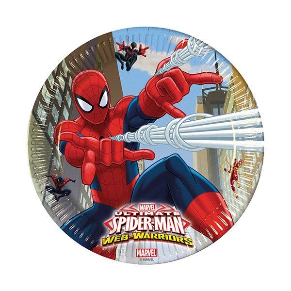 Spiderman Savaşçı Karton Tabak 23 cm