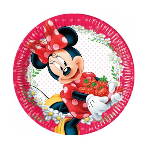 Minnie Mouse Bahçede Karton Tabak 23 cm