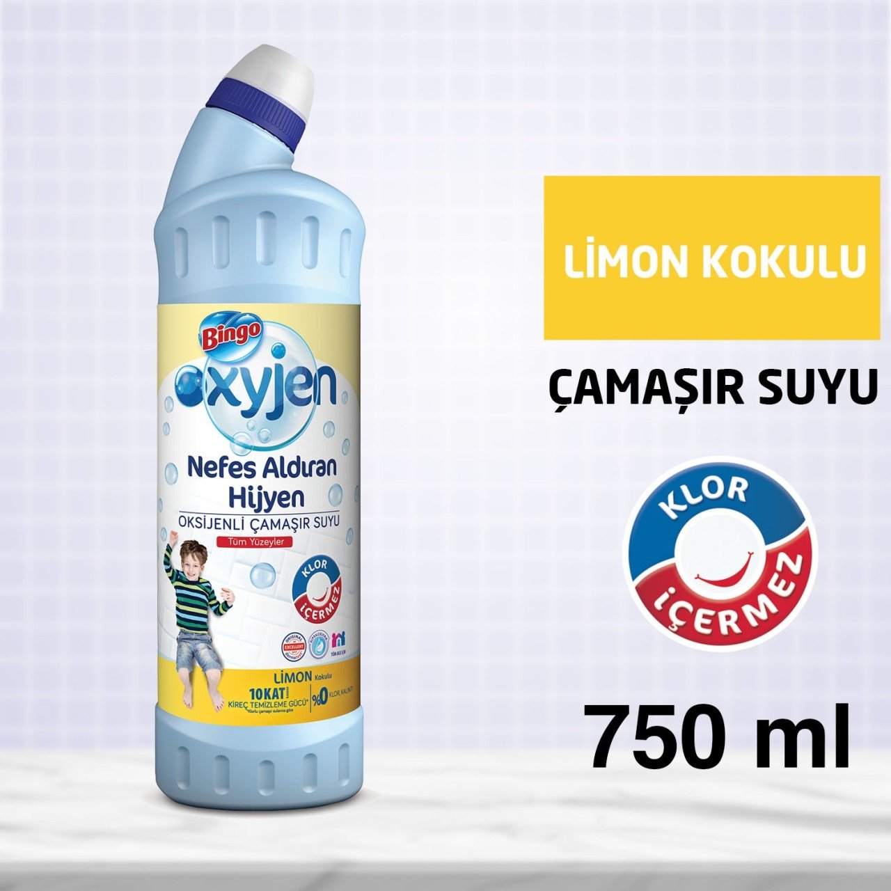 Bingo Oksijen Çamaşır Suyu Limon Kokulu 750 ml