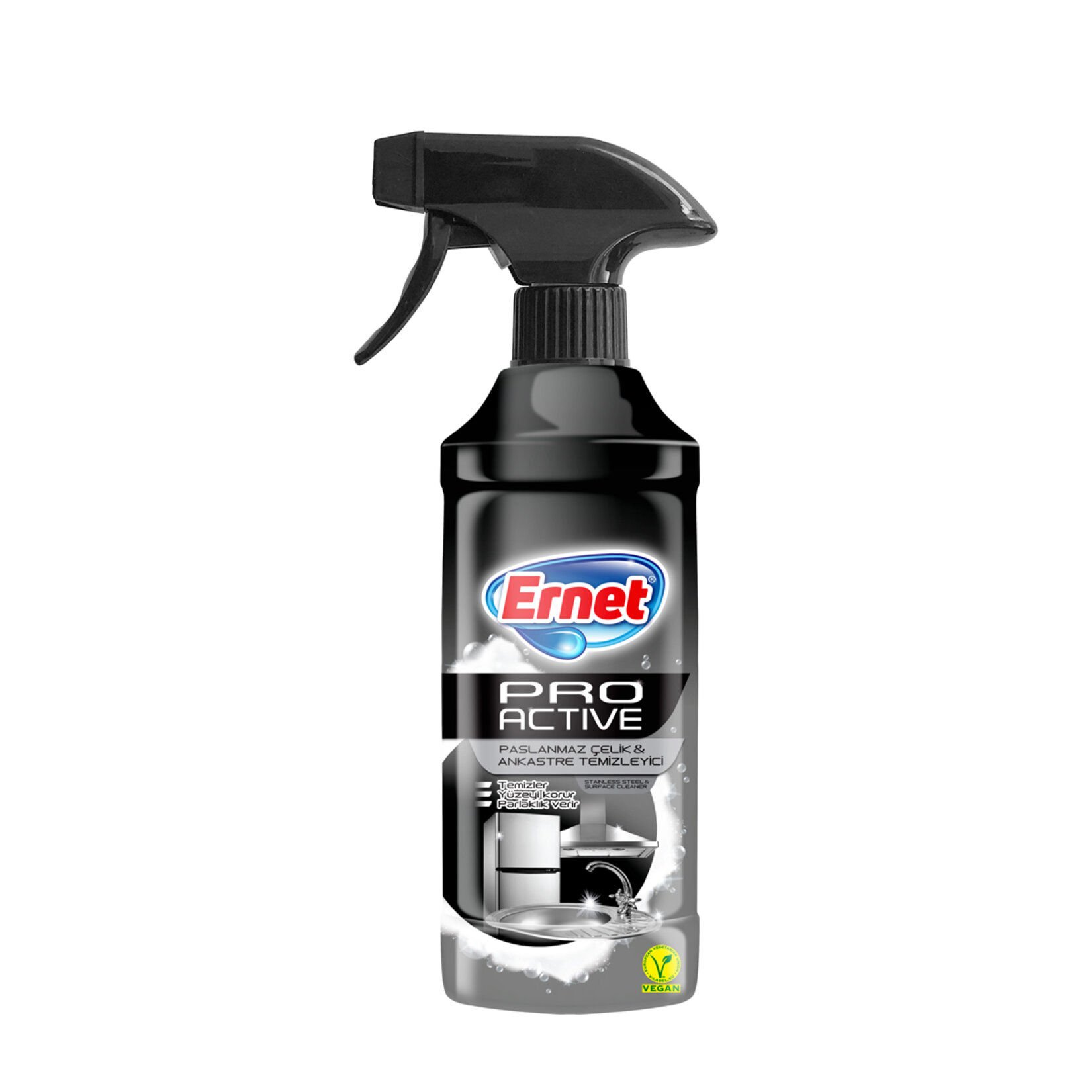 Ernet Pro Active Paslanmaz Çelik Yüzey Temizleyici 435 ml