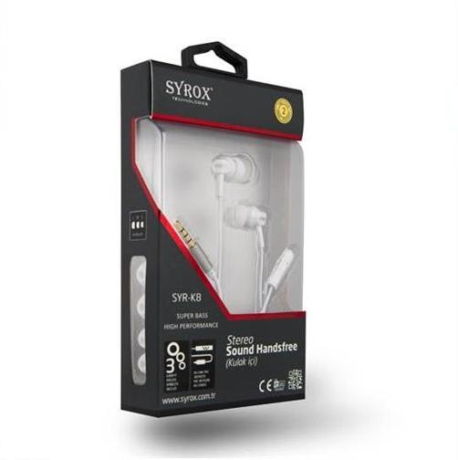 Syrox SYR-K8 Renkli Lüx Mikrofonlu Kulaklık - Beyaz