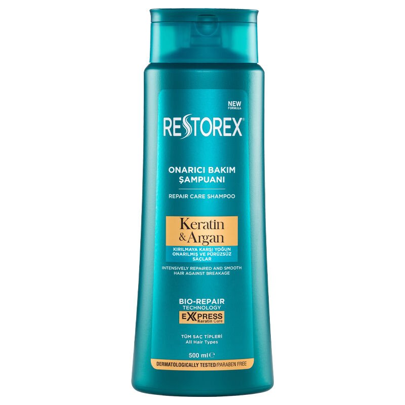 Restorex Kırık Ve Işlem Görmüş Saçlar Için Onarıcı Keratin Argan Bakım Şampuanı 500 ml
