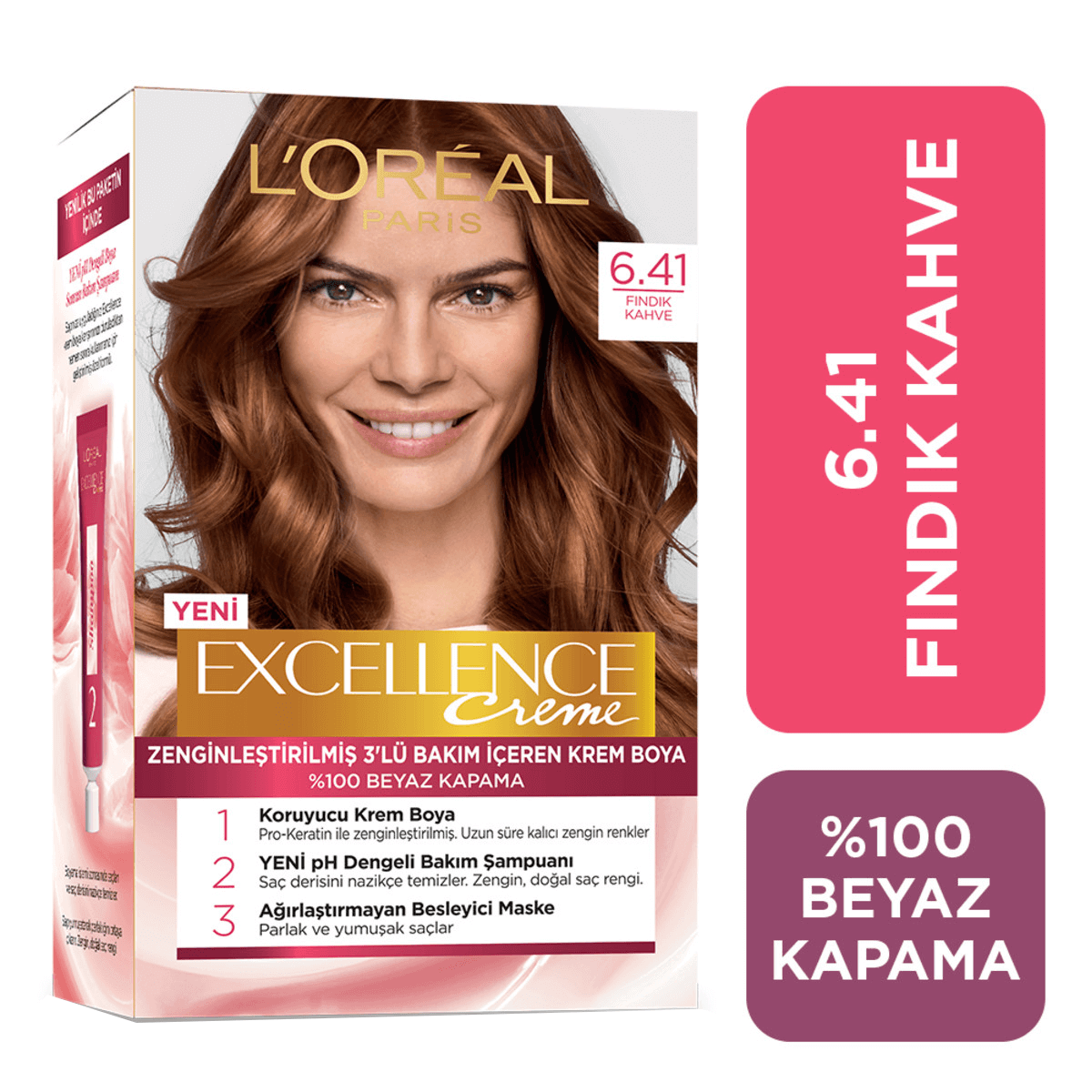 L'Oreal Paris Excellence Creme Saç Boyası 6.41 - Fındık Kahve