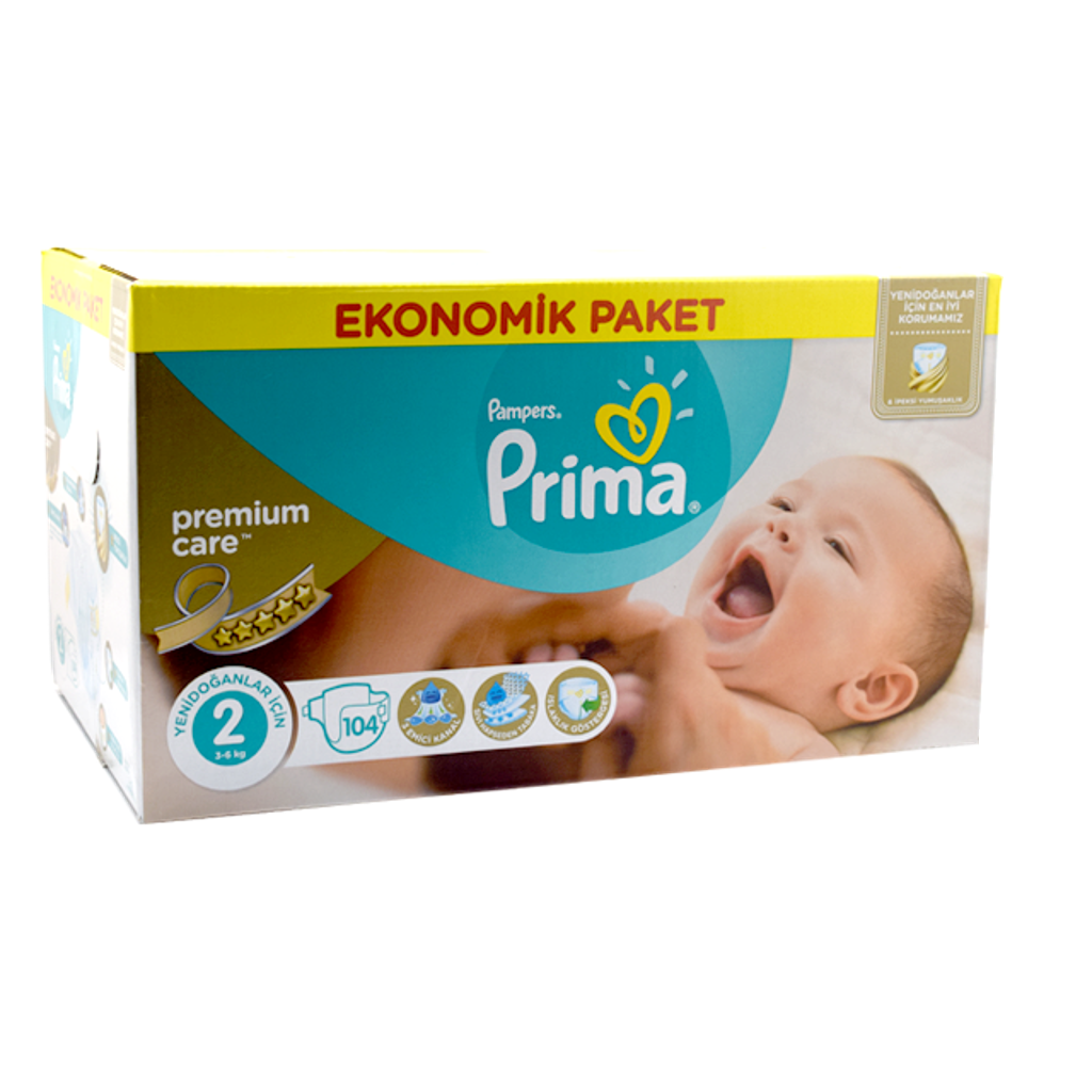 Prima Bebek Bezi Premium Care 2 Beden Mini Ekonomik Paket 104 Adet