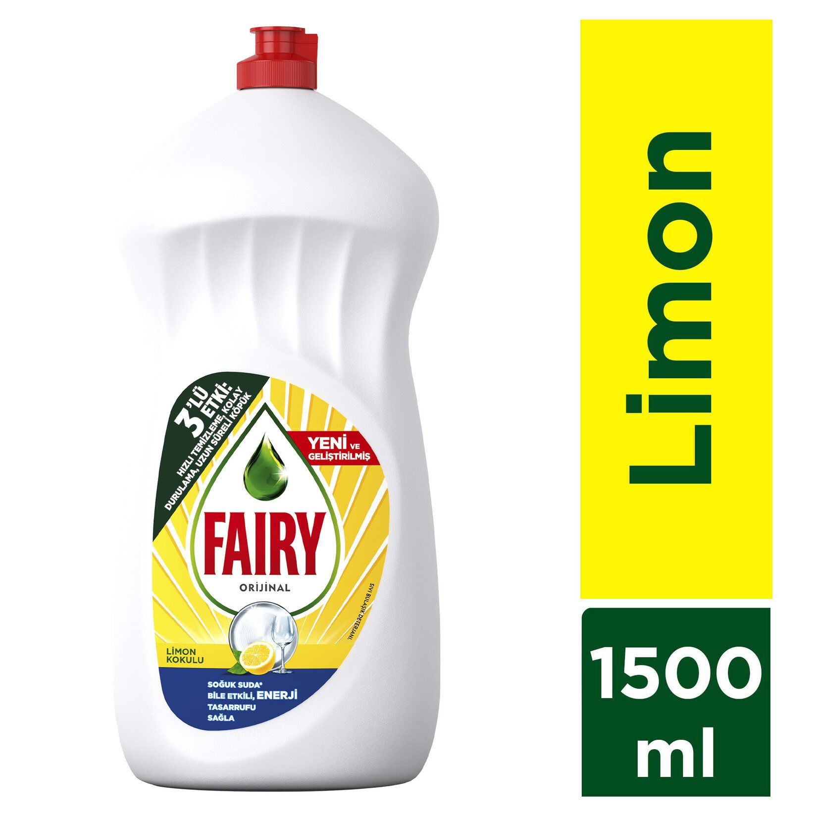 Fairy Sıvı Bulaşık Deterjanı Limon Elde Yıkama 1.5 L