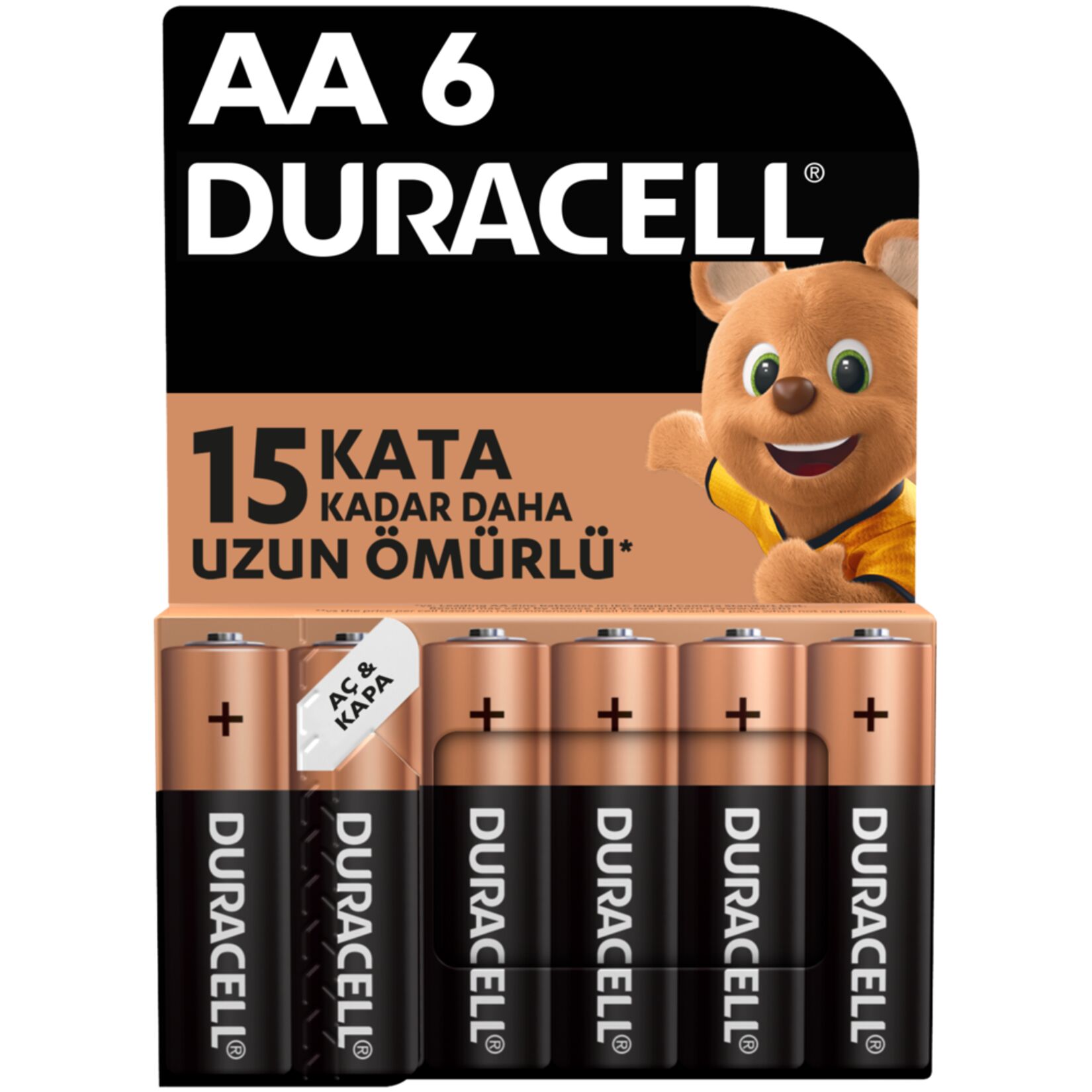 Duracell Alkalin AA Kalem Pil 1,5V (LR6 / MN1500), 6'lı Paket