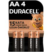 Duracell Alkalin AA Kalem Pil 1,5V (LR6 / MN1500), 4'lü Paket