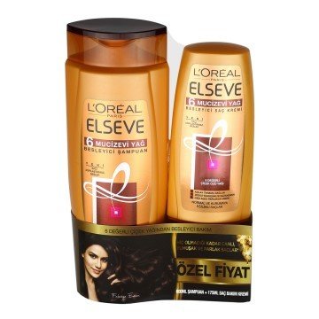 Elseve 6 Mucizevi Yağ Besleyici Şampuan 600 ml + 175 ml Saç Kremi 2'li Set