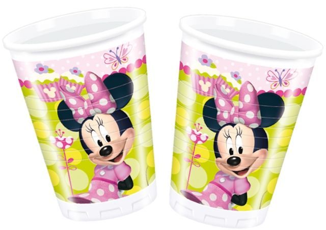 Minnie Mouse Pembe Fiyonklu Bardak 200 ml - 8 Adet