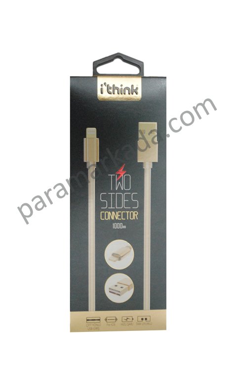 I-Think Çift Yönlü Konektörlü İPH.5/6/7 USB Kablosu ( IOS Uyumlu)