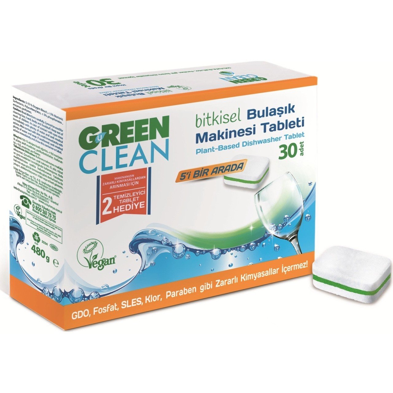 U Green Clean Bitkisel Bulaşık Makinesi Tableti 30'lu