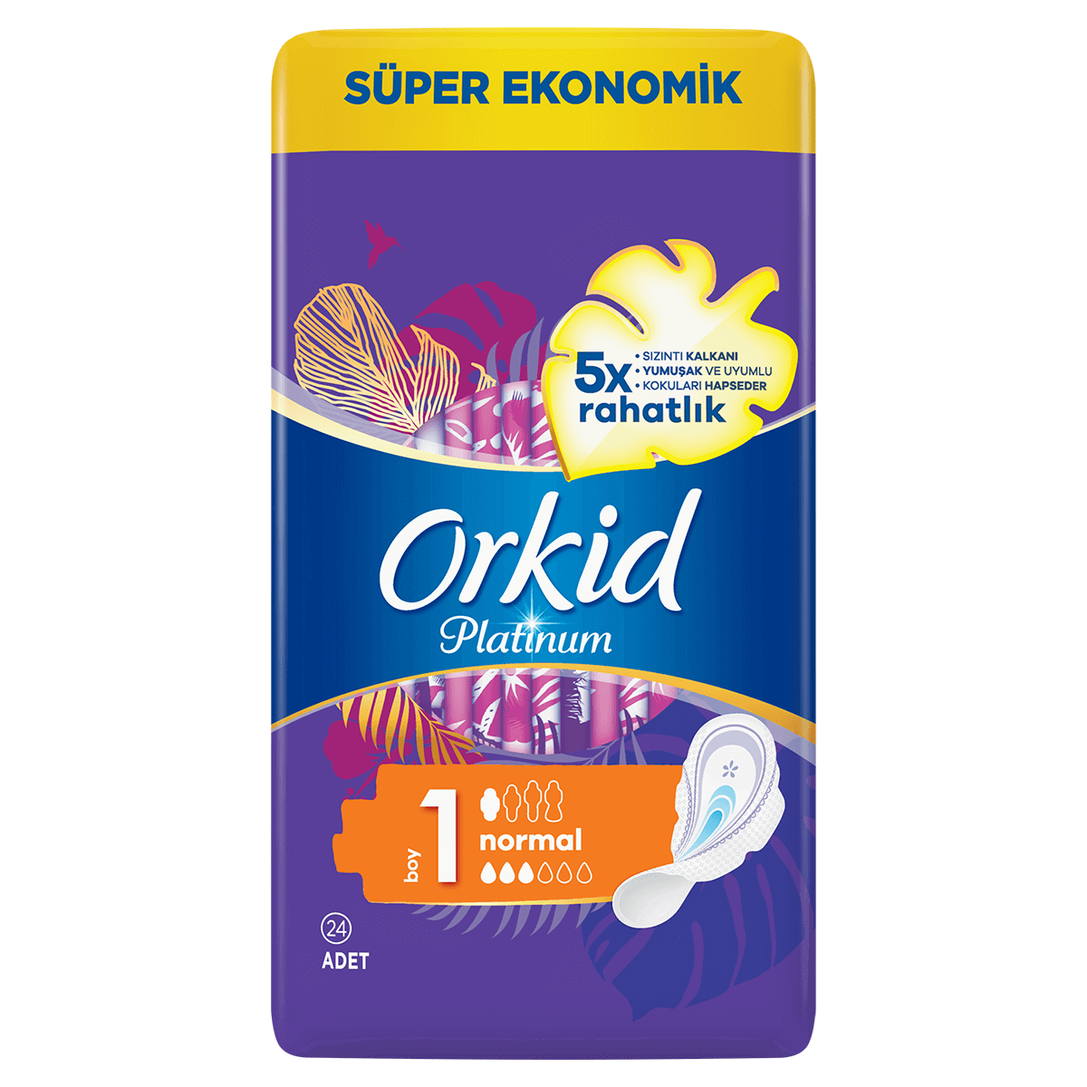 Orkid Platinum Hijyenik Ped Normal 24 Adet
