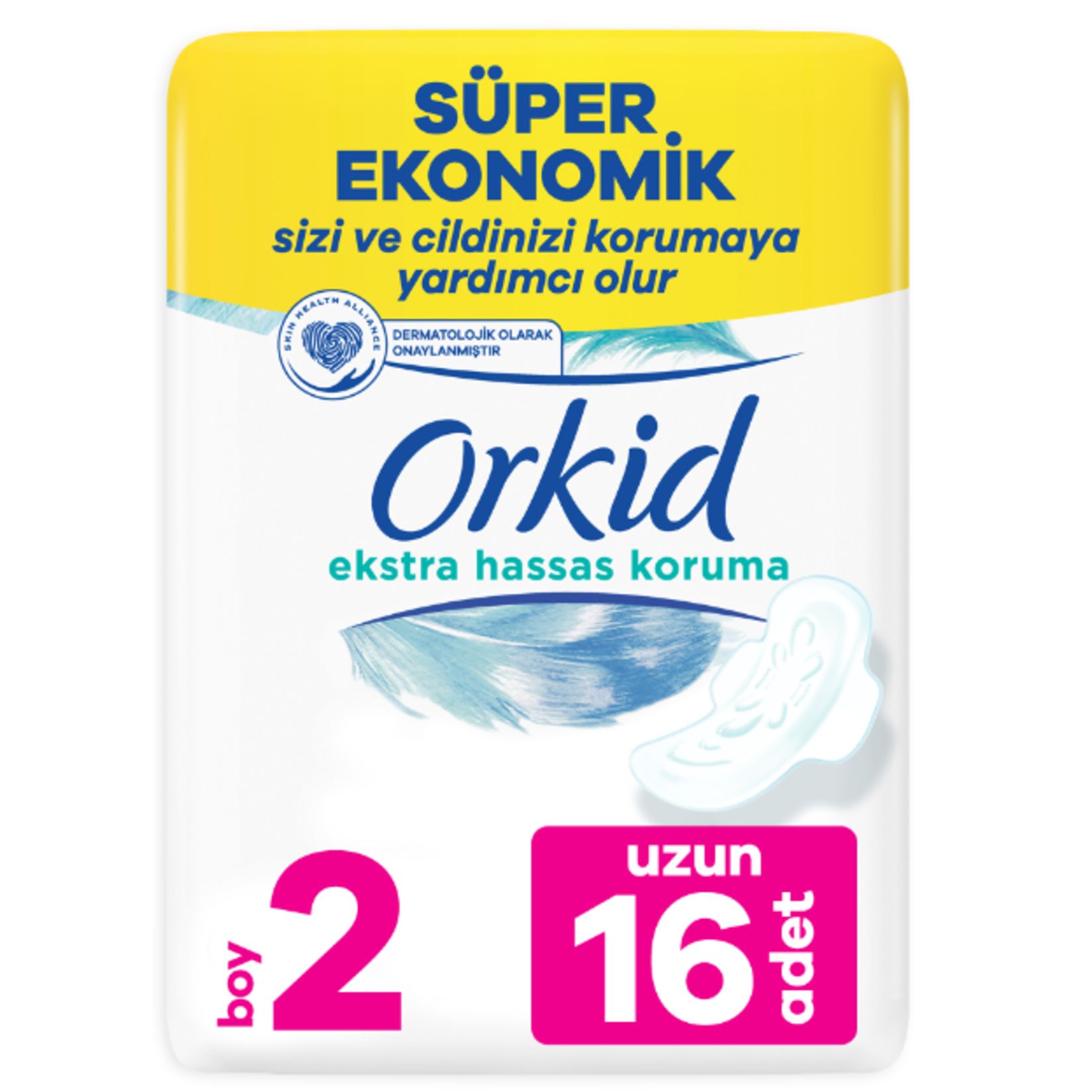 Orkid Extra Hassas Koruma Uzun Hijyenik Ped 16'lı