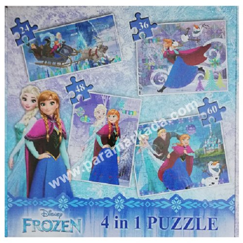 Frozen 4 in 1 Puzzle Seti ( 24-36-48-60 ) Parça
