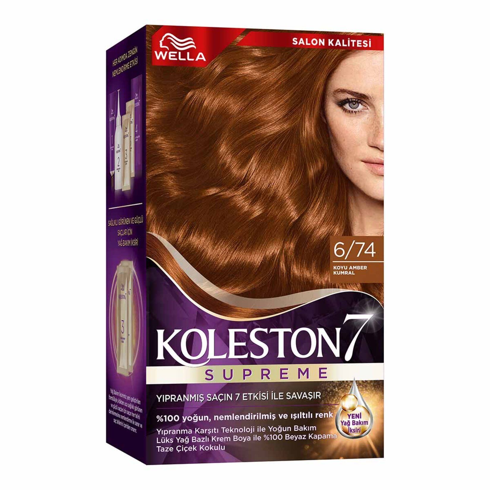 Wella Koleston Supreme Saç Boyası 6/74 Koyu Amber Kumral