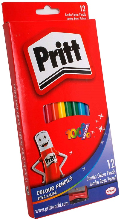 Pritt Kuru Boya Jumbo Üçgen Tam Boy 12 Renk