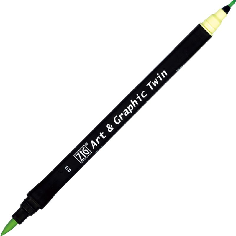 Zig Art & Graphic Twin Brush Pen Çift Uçlu Çizim Kalemi Pale Green TUT-80 053