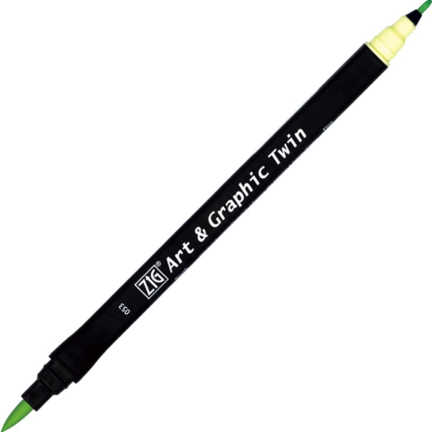 Zig Art & Graphic Twin Brush Pen Çift Uçlu Çizim Kalemi Pale Green TUT-80 053