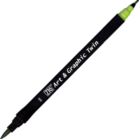 Zig Art & Graphic Twin Brush Pen Çift Uçlu Çizim Kalemi Light Green TUT-80 050