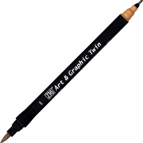 Zig Art & Graphic Twin Brush Pen Çift Uçlu Çizim Kalemi Beige TUT-80 049