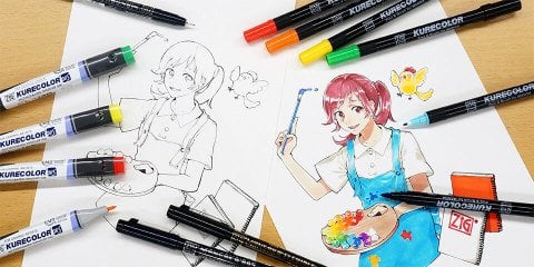 Zig Art & Graphic Twin Brush Pen Çift Uçlu Çizim Kalemi Marine Green TUT-80 038