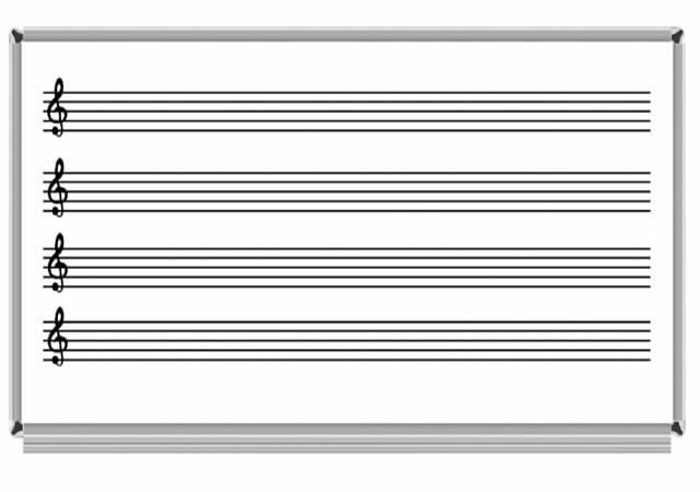 Akyazı Duvara Monte Laminant Müzik Çizgili  Yazı Tahtası 120x140