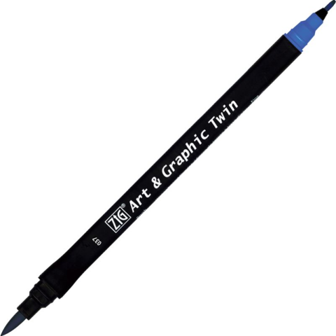 Zig Art & Graphic Twin Brush Pen Çift Uçlu Çizim Kalemi Persian Blue TUT-80 037