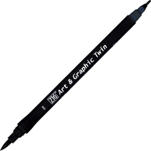 Zig Art & Graphic Twin Brush Pen Çift Uçlu Çizim Kalemi Deep Blue TUT-80 036