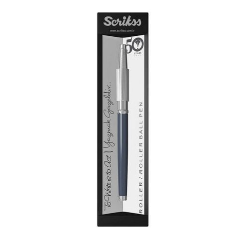 Scrikss 800K Roller Kalem Lacivert Yarı Krom Dökme