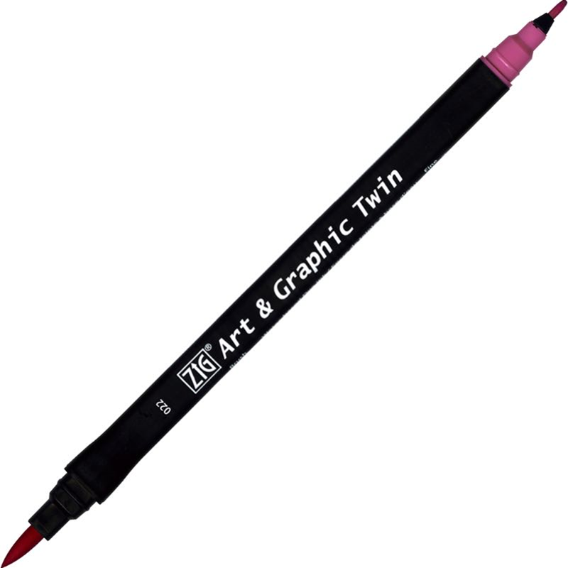 Zig Art & Graphic Twin Brush Pen Çift Uçlu Çizim Kalemi Dark Pink TUT-80 022