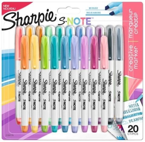 Sharpie Markör S-Note Kreatif Kesik Uç 20'li Set 2139179