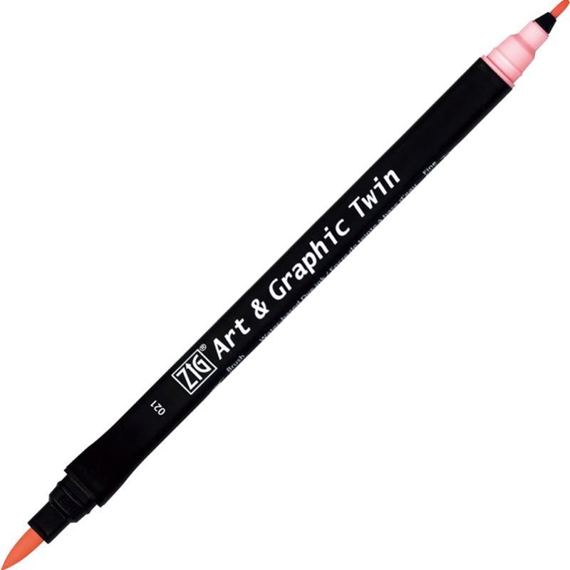 Zig Art & Graphic Twin Brush Pen Çift Uçlu Çizim Kalemi Light Pink TUT-80 021