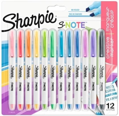 Sharpie Markör S-Note Kreatif Kesik Uç 12'li Set  2138233