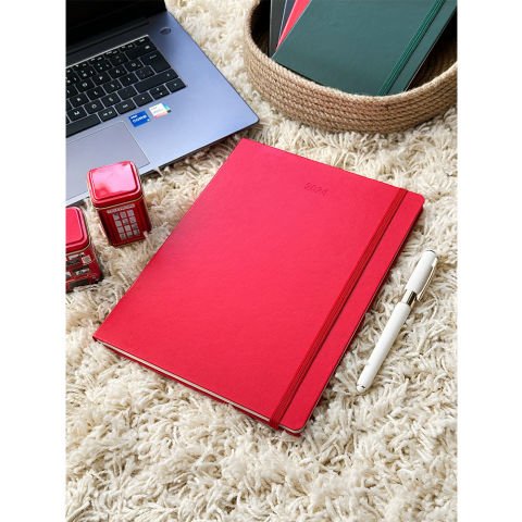 Victoria's Journals Classic 2024 Sert Kapak Haftalık Ajanda 19x25 Kırmızı 123-9148