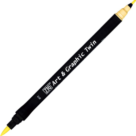 Zig Art & Graphic Twin Brush Pen Çift Uçlu Çizim Kalemi Pale Yellow TUT-80 013