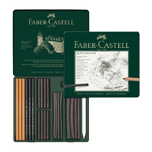 Faber Castell Pitt Monochrome İşlenmiş Kömür Seti 24'lü