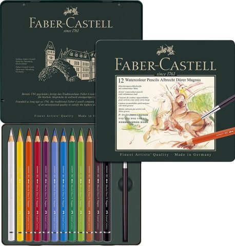 Faber Castell Albrecht Dürer Magnus Kuru Boya Kalemi 12 Renk Teneke Kutu