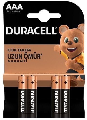 Duracell İnce Kalem Pil AAA 4'lü Kart