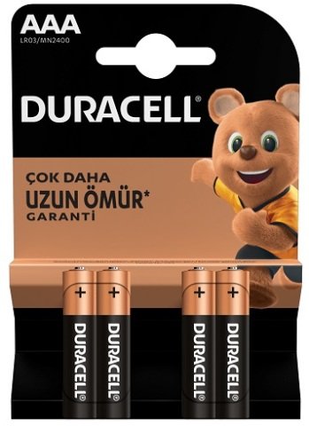Duracell İnce Kalem Pil AAA 4'lü Kart