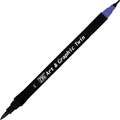Zig Art & Graphic Twin Brush Pen Çift Uçlu Çizim Kalemi Blue TUT-80 003