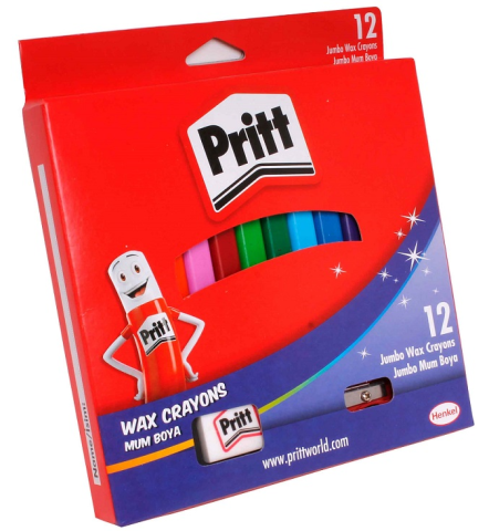 Pritt Wax Crayon Mum Boya Silinebilir Jumbo 12 Renk