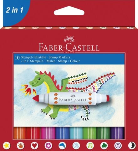 Faber-Castell Keçeli Boya Kalemi 2in1 10 Renk