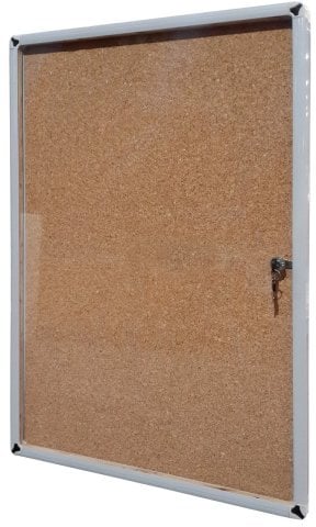 Akyazı Camekanlı Kapaklı Mantar Pano Alüminyum İnce Çerçeveli 50x70