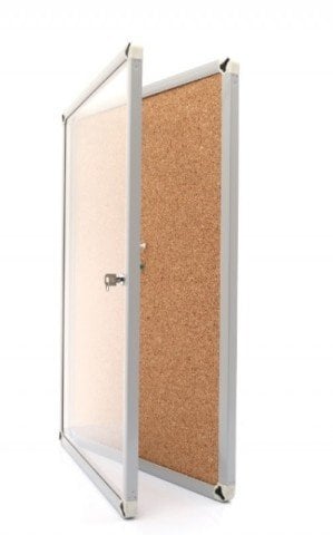 Akyazı Camekanlı Kapaklı Mantar Pano Alüminyum İnce Çerçeveli 60x90