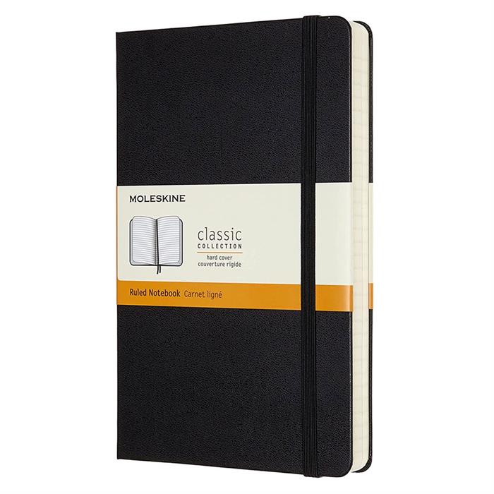 Moleskine Classic Expanded Sert Kapak Çizgili Defter 13x21 Siyah