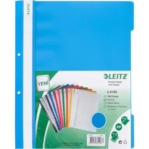 Leitz 41891030 Plastik Telli Dosya Açık Mavi 50'li