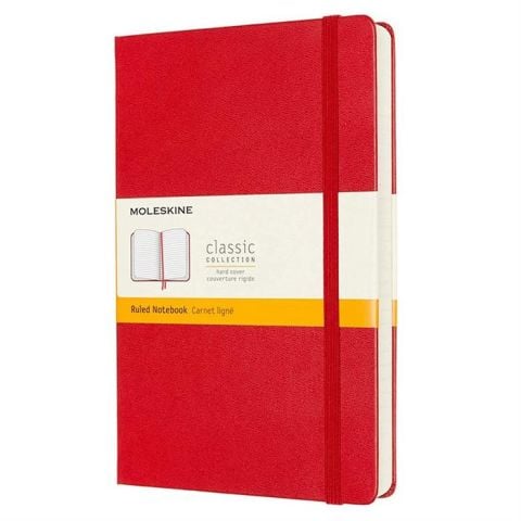 Moleskine Classic Expanded Sert Kapak Çizgili Defter 13x21 Scarlet Red